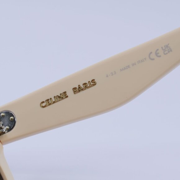 Celine CL4003IN 24F Sunglasses White Cat Eye Frame, Brown Gradient Lenses - Picture 8 of 11